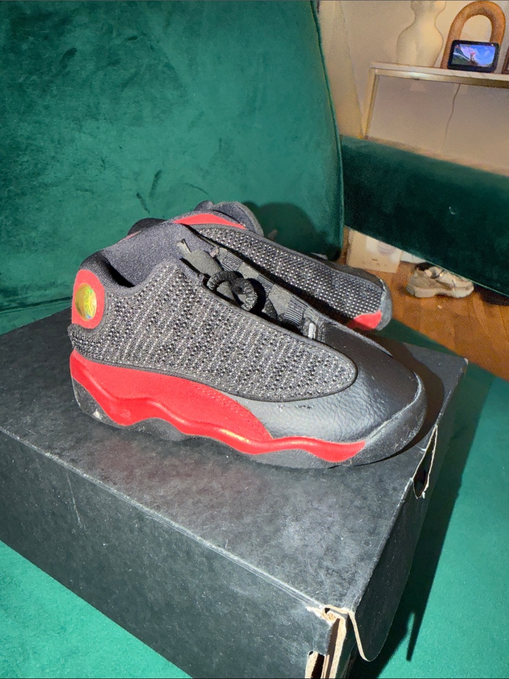 Jordan Kids Black and Red Sneakers